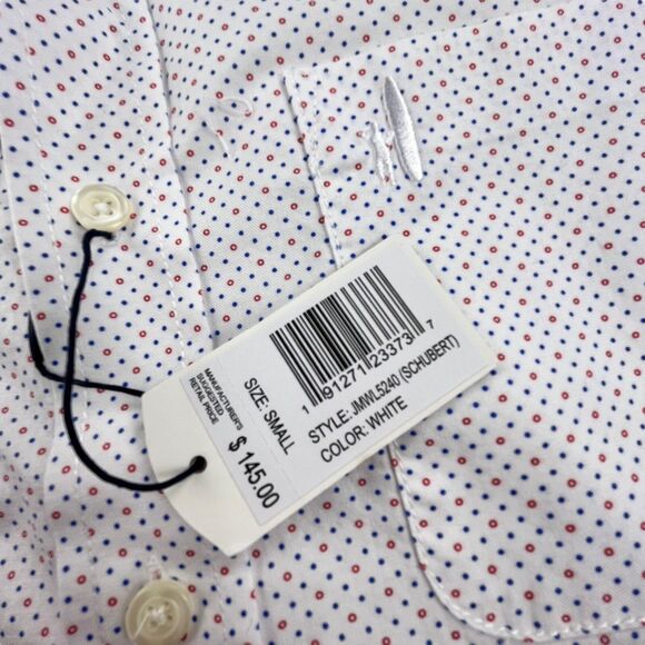 JOHNNIE-O Shirt Men S White Dot Hangin’ Out Long Sleeve Button Down Schubert NWT - Picture 8 of 16